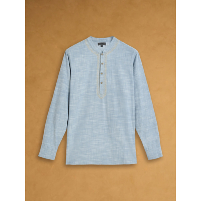 George Light Blue Matching Family Long Sleeve Mens Kurta