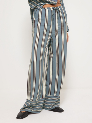 Blue Striped Wide Leg Co-ord Trousers | Women | George at ASDA