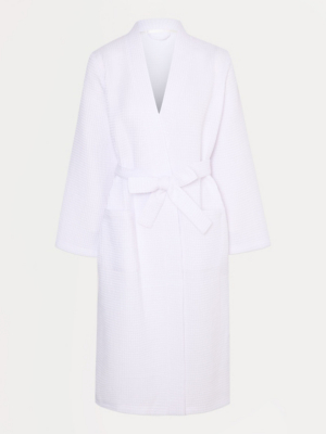 white waffle dressing gown ladies | Lingerie Cotton bathrobe