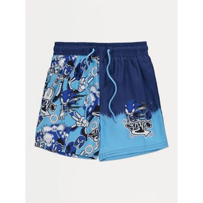 George Sonic The Hedgehog Graffiti Blue Swim Shorts