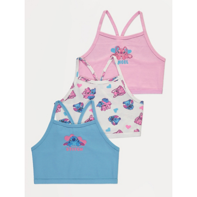 George Disney Stitch Crop Tops 3 Pack - White/Pink