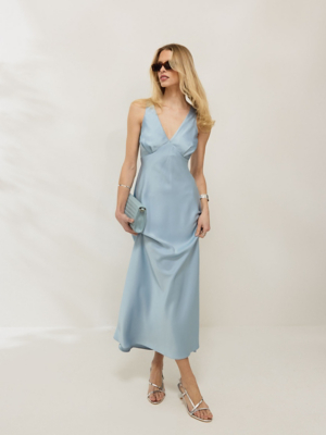 Billie Faiers Chocolate Halter Neck Satin Maxi Dress | Women | George at  ASDA