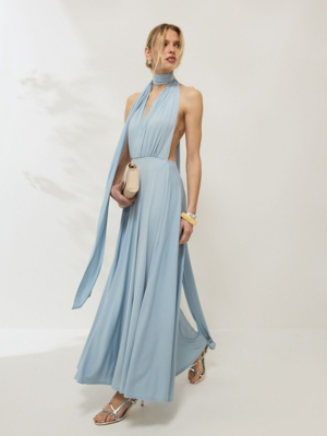 Billie Faiers Chocolate Halter Neck Satin Maxi Dress | Women | George at  ASDA