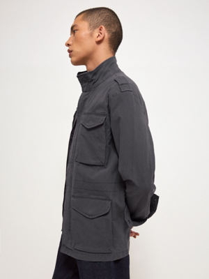 Charcoal Funnel Neck Jacket