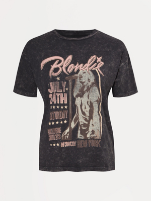 Blondie Charcoal Bleached Graphic T-shirt | Women | George at ASDA