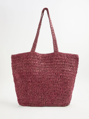 Chocolate Brown Straw Tote Bag | Women | George at ASDA