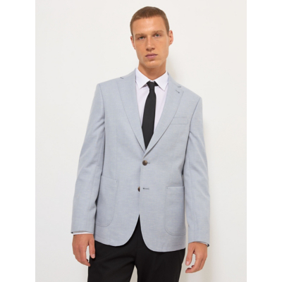 George Pale Blue Linen Blend Single Breasted Suit Jacket