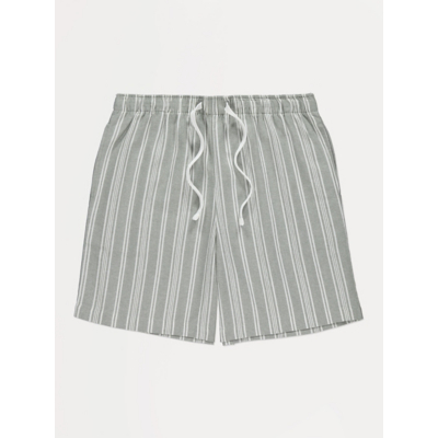 George Sage Green Striped Woven Lounge Shorts