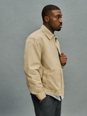 Beige Lightweight Harrington Jacket