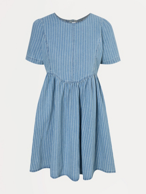denim dress asda Denim Long Sleeve Zip Front Midi Dress | Women
