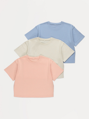 T-shirt basique en couleur unie pour femmes en Pink - GERDA