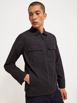 Black Zip Through Shacket