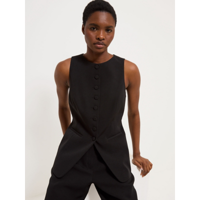 George Black High Neck Sleeveless Waistcoat