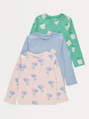T-shirt basique 100 % coton rose George Girls taille 4-5 ans col équipage