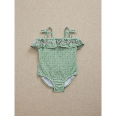 George Little Edit Green Embroidered Floral Swimsuit