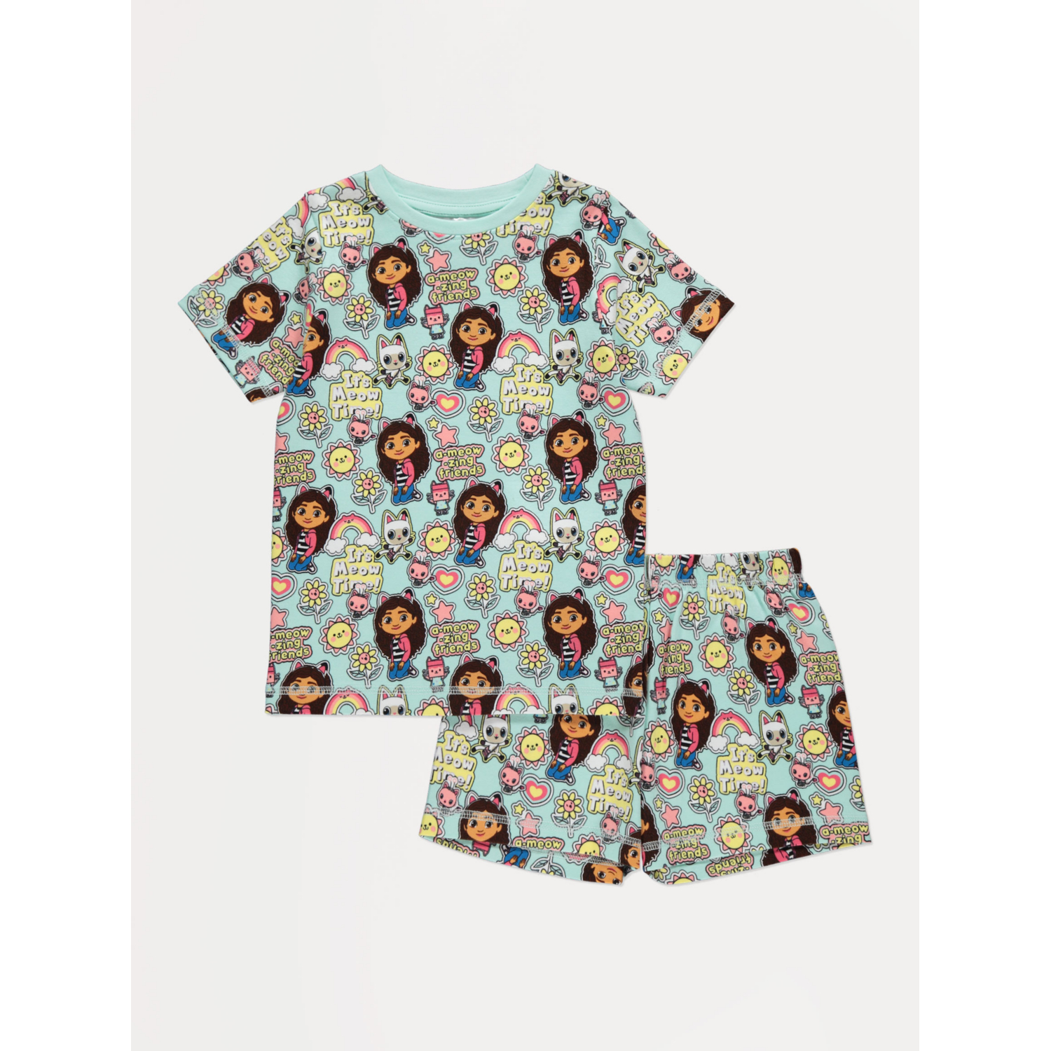 George Girls Pink Gabby's Dollhouse Print Short Pyjamas