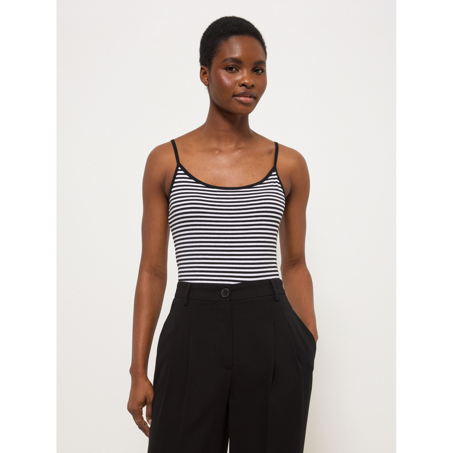 George Women's White,Black Black Striped Cami - White/Black