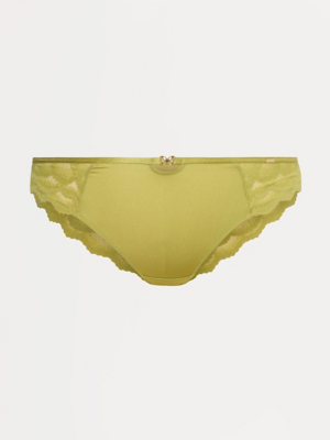 Entice Olive Green Lace Brazilian Knickers