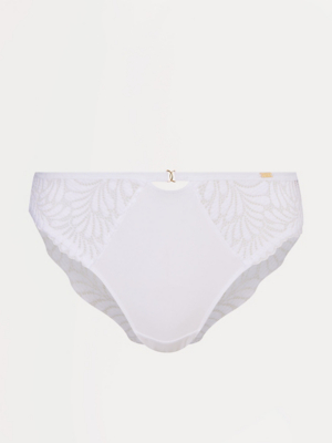 Entice White Lace Brazilian Knickers