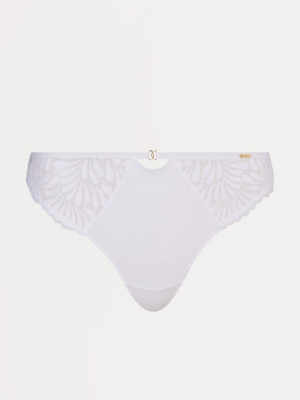 Entice White Lace Thong
