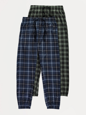 Checked Cuff Leg Lounge Pants 2 Pack
