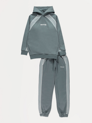 Green Cut and Sew Hoodie and Joggers Set