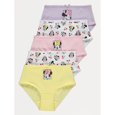 George Disney Minnie Mouse Cherry Briefs 5 Pack - Multi