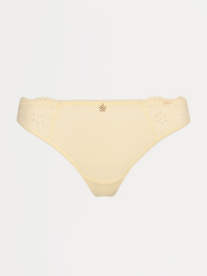 Entice Yellow Broderie Panel Brazilian Knickers