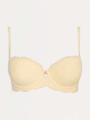 Entice Yellow Broderie Balcony Bra