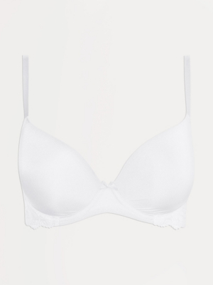White Lace Trim T Shirt Bra