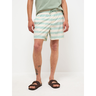 George Striped Seersucker Swim Shorts - Mint Green