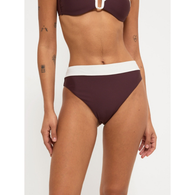 George Brown Colour Block Bikini Bottoms - Chocolate Brown