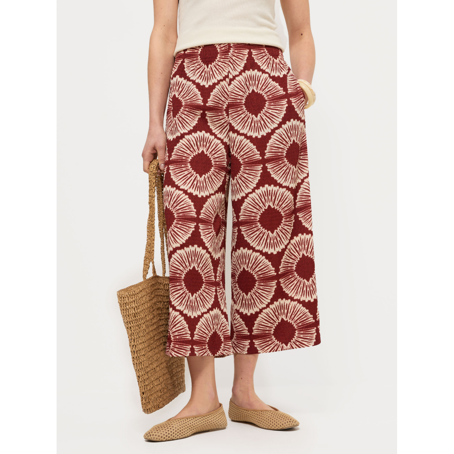 George Women's Multi Rust Tie Dye Print Culottes
