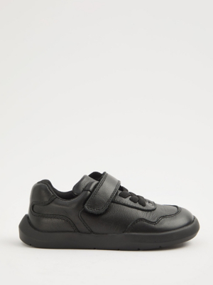 George at Asda Black Leather Barefoot Strap Fasten School Shoes, barefoot shoe
