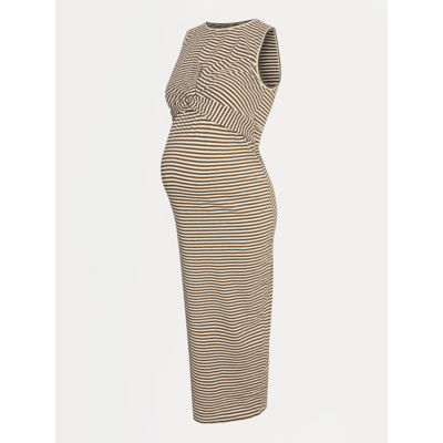 George Maternity Khaki Stripe Nursing Dress