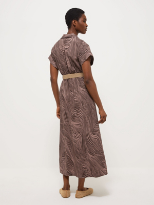 Brown Zebra Print Shirt Midi Dress | Women | George at ASDA