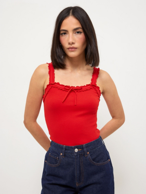 White Lace Trim Double Layer Cami | Women | George at ASDA