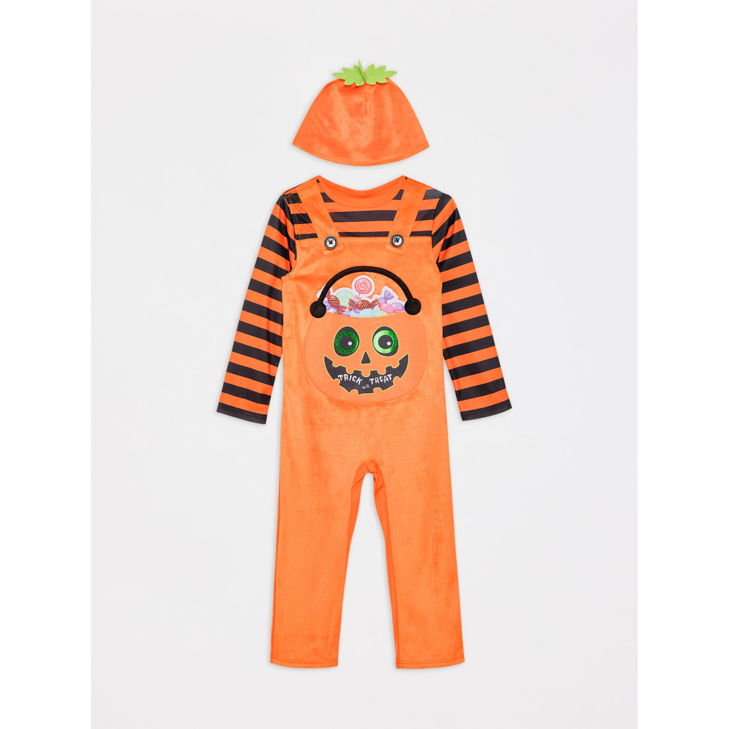 George Orange Halloween Striped Pumpkin Fancy Dress Costume