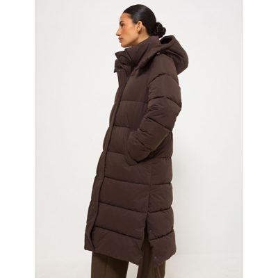 George Chocolate Brown Padded Longline Coat