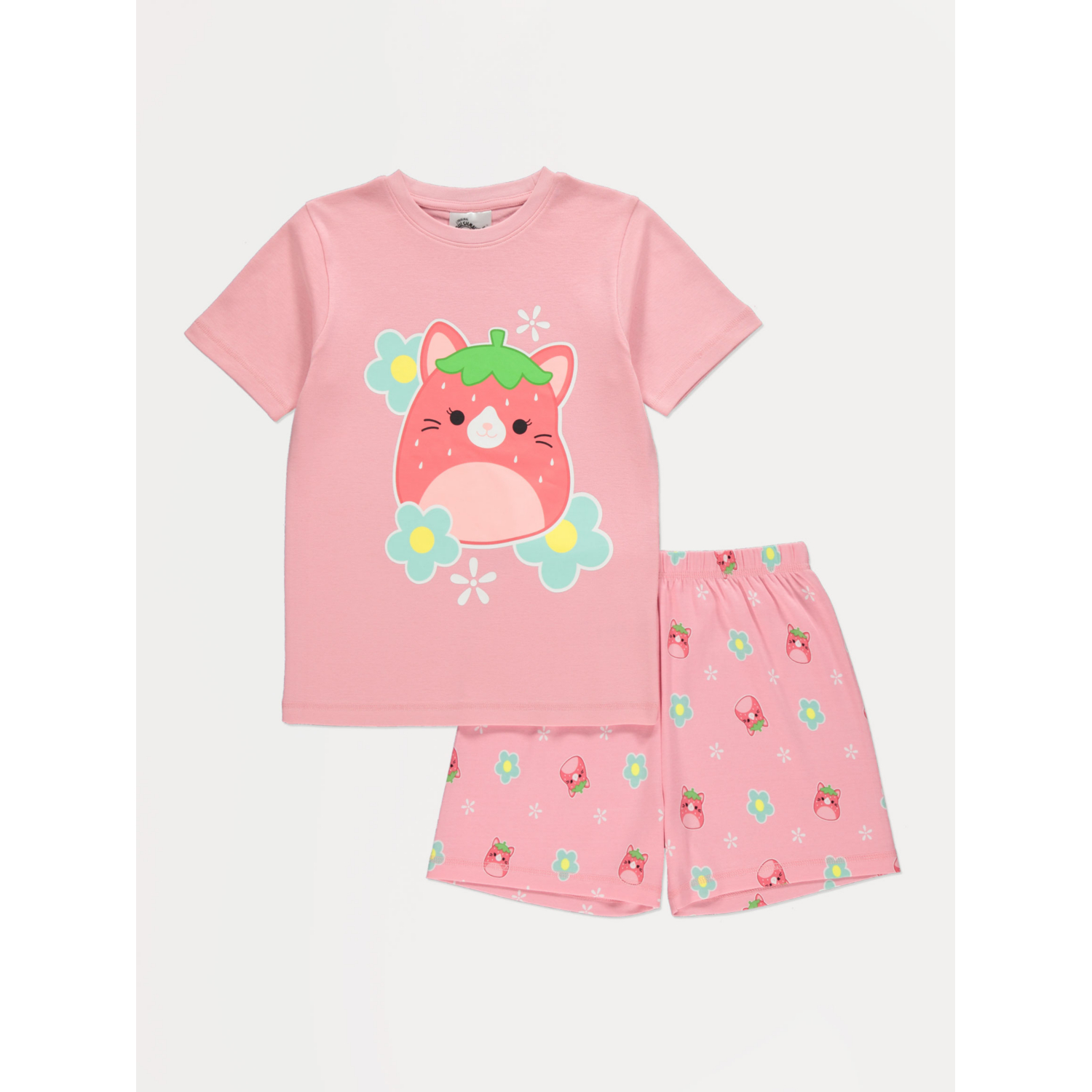 George Girls Pink Squishmallows Strawberry Short Pyjamas
