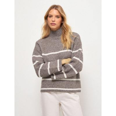 George Grey High Neck Striped Knitted Jumper