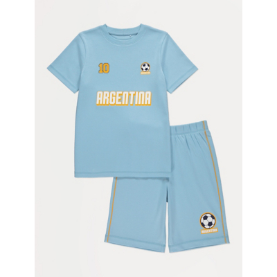 George Light Blue Argentina Football Short Pyjamas