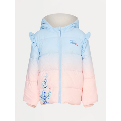 George Disney Frozen Pastel Padded Frill Fleece Lined Coat - Blue