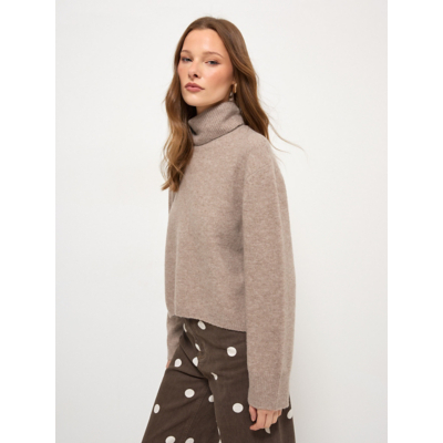 George Oatmeal Roll Neck Knitted Jumper