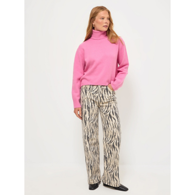 George Pink Roll Neck Knitted Jumper