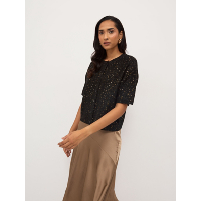 George Black Sparkle Short Sleeve Knitted Cardigan