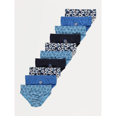George Blue Football Briefs 10 Pack