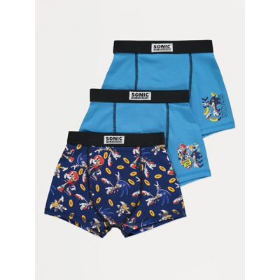George Sonic The Hedgehog Blue Trunks 3 Pack
