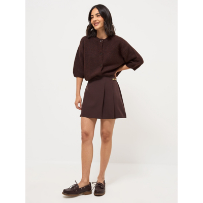 George Chocolate Brown Chain Mini Skirt