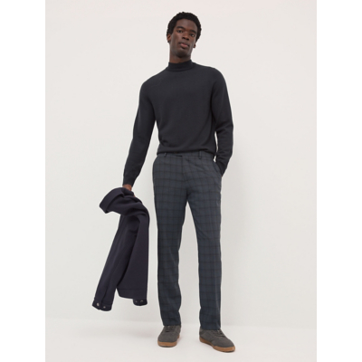 George Navy Check Tailored Fit Formal Trousers - Blue